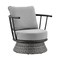 Armen Living Monk 4 Piece Outdoor Patio Furniture Set in Black Aluminum and Gray Wicker with Gray Cushions 840254332478 - alternate 5